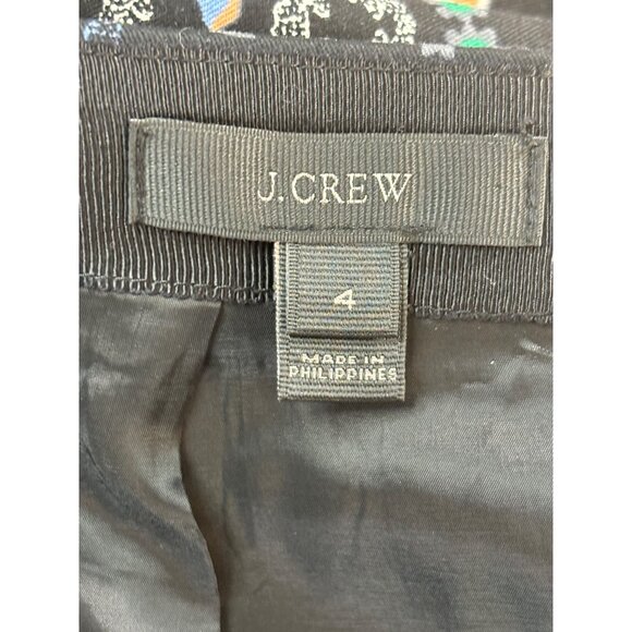 J. Crew Skirt Women's 4 Multicolor A-line Skirt in Mirrored Floral w/ lining - Picture 4 of 10